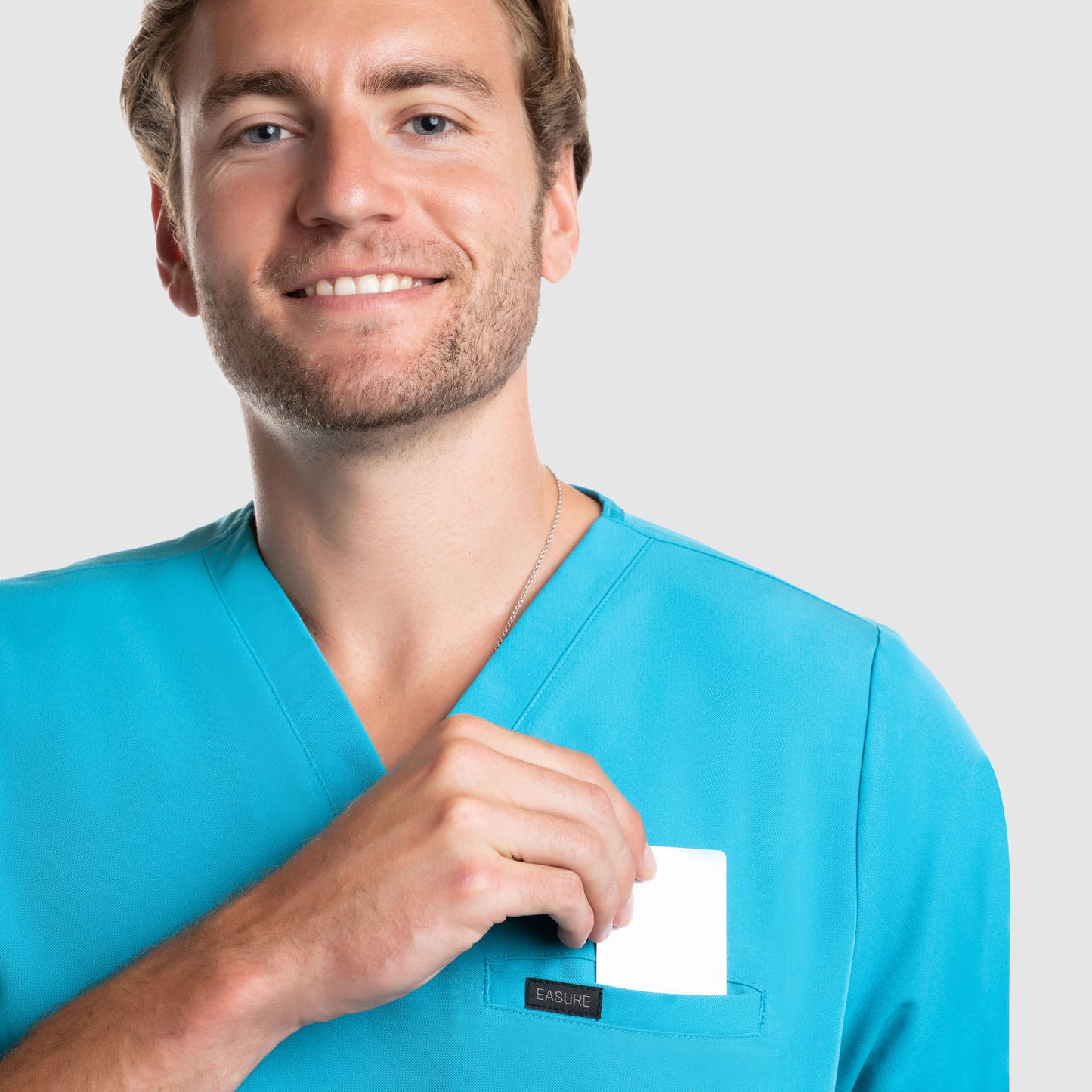 Aven One Pocket Scrub Top Teal Blue