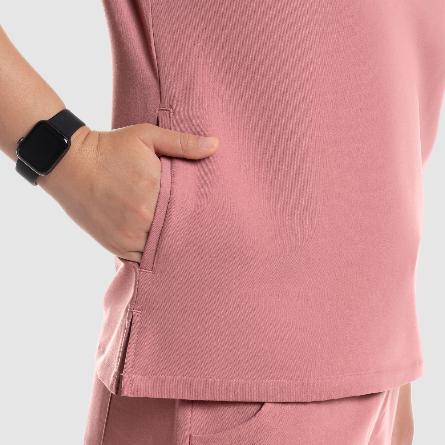 Nura Three Pocket Scrub Top Mauve