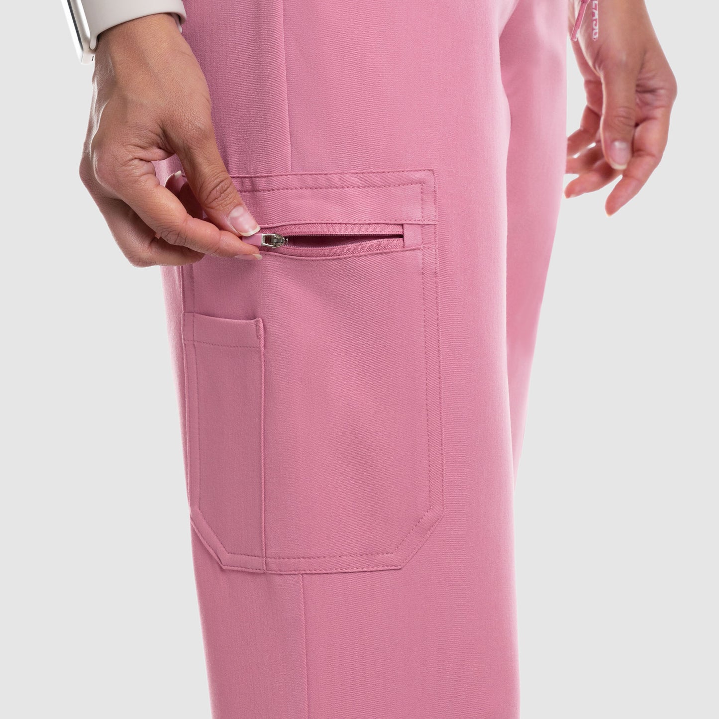 Selina Cargo Scrub Pants Chalk Pink