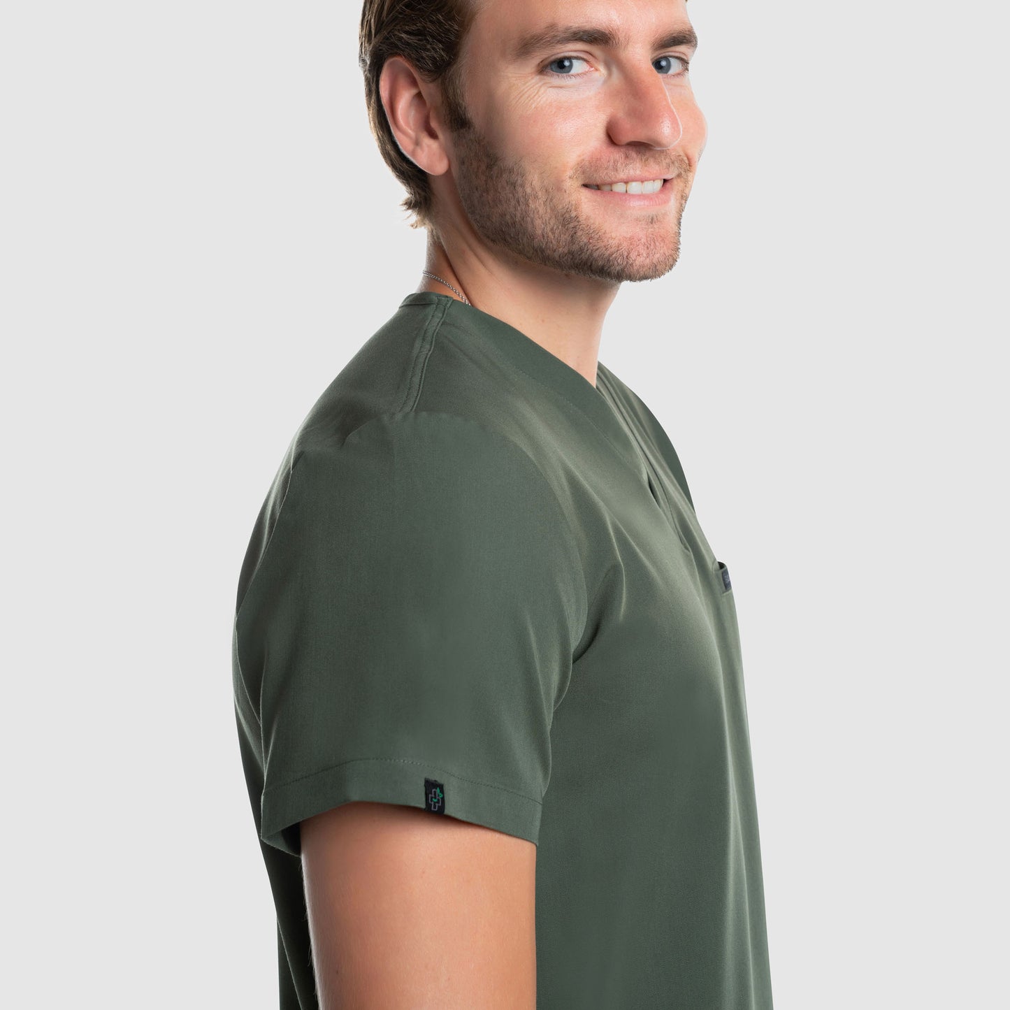 Aven One Pocket Scrub Top Olive