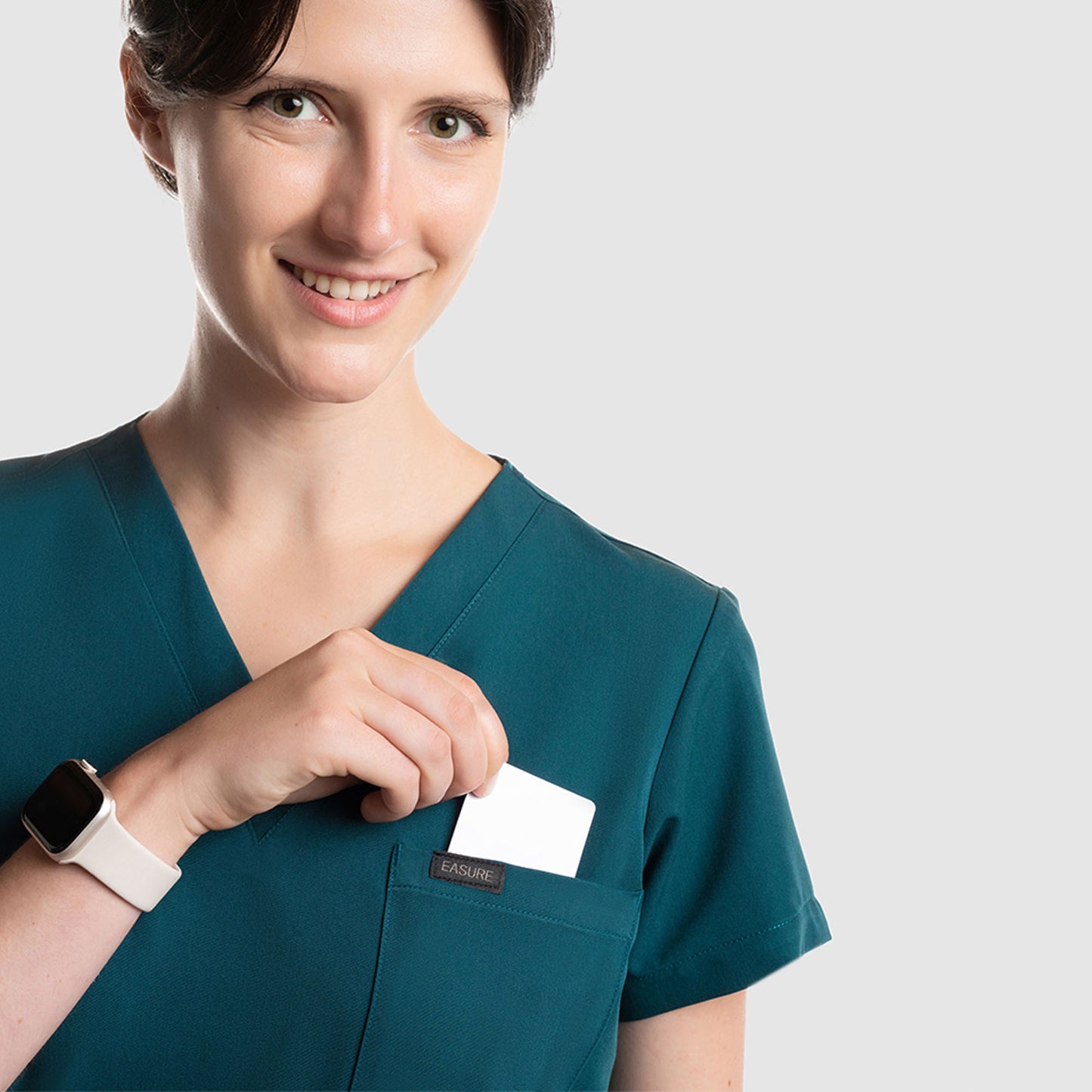 Amara One Pocket Scrub Top Caribbean Blue