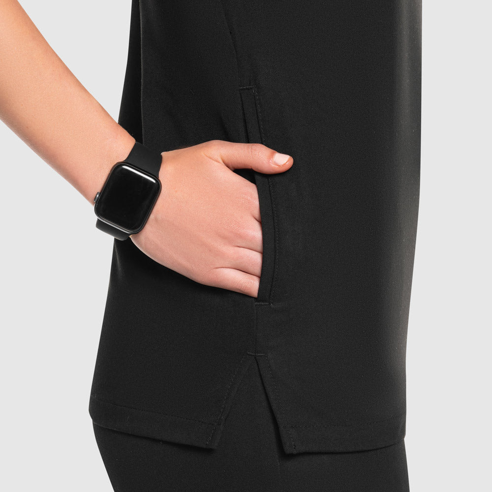 Nura Three Pocket Scrub Top Black