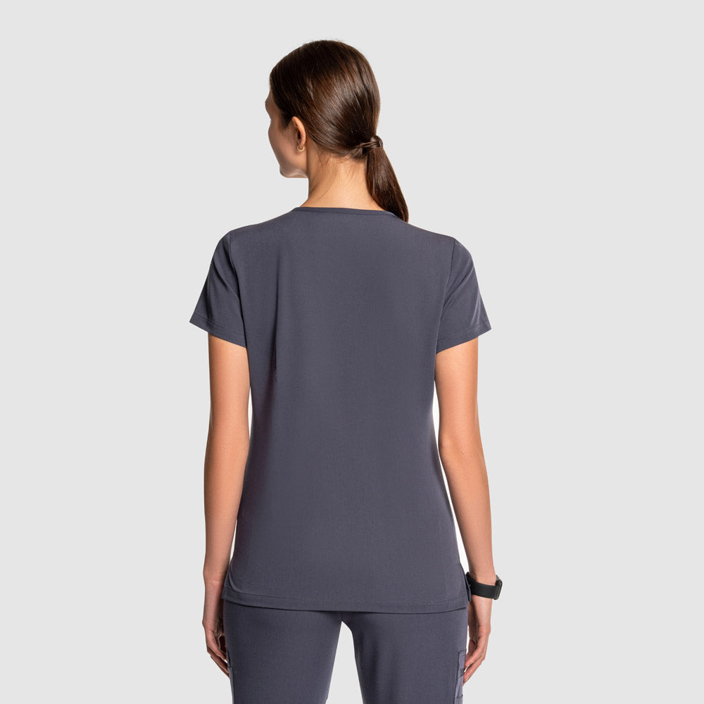 Amara One Pocket Scrub Top Pewter