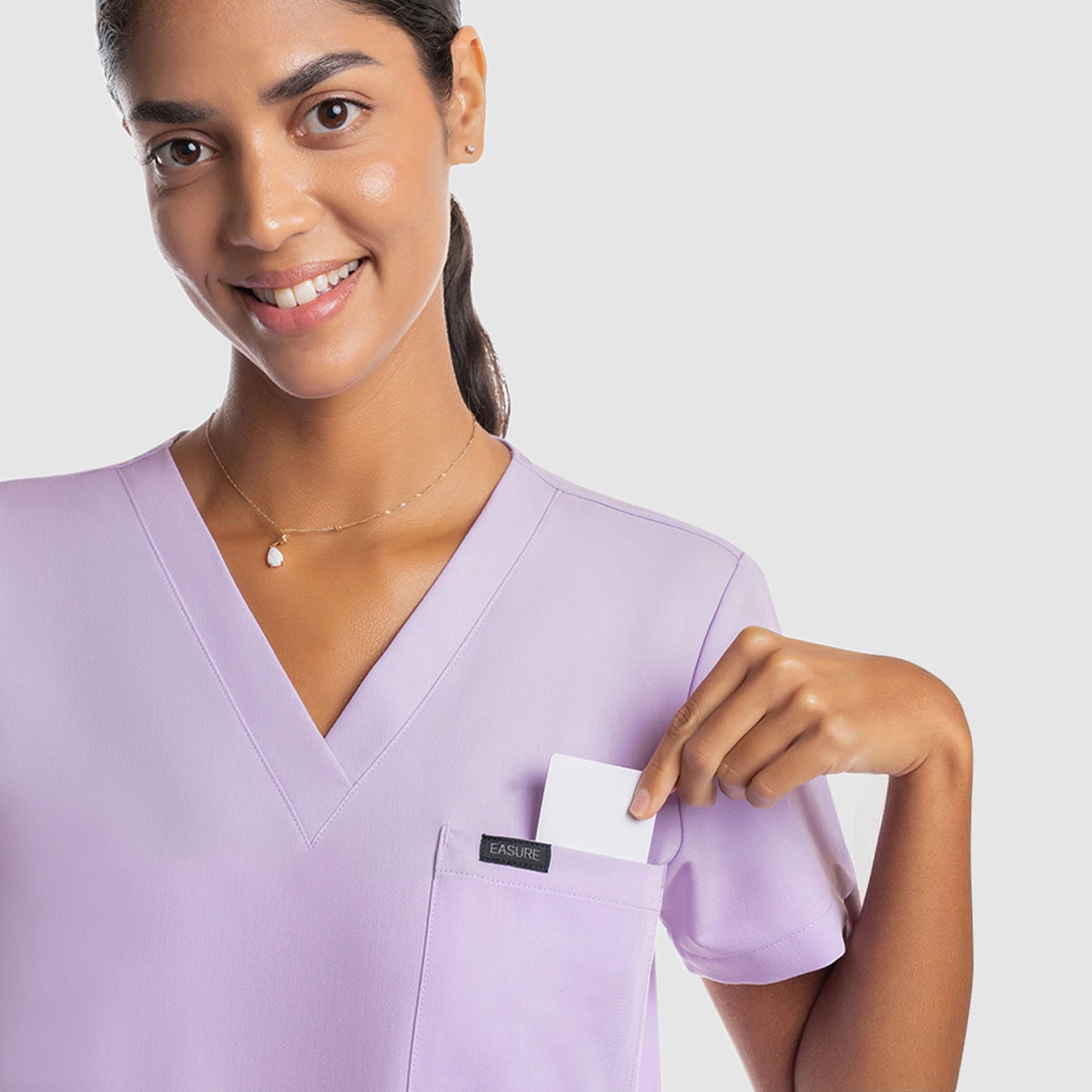 Amara One Pocket Scrub Top Lavender