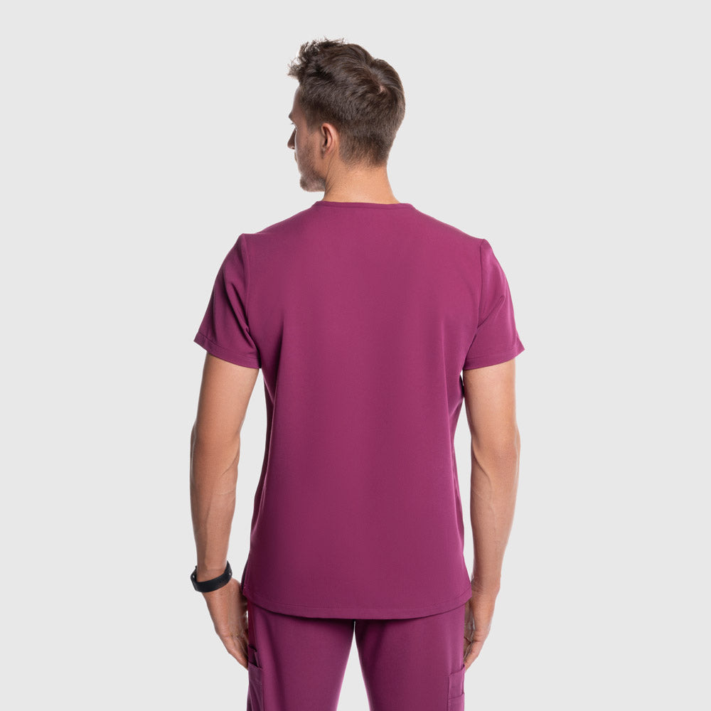 Ave One Pocket Scrub Top Wine