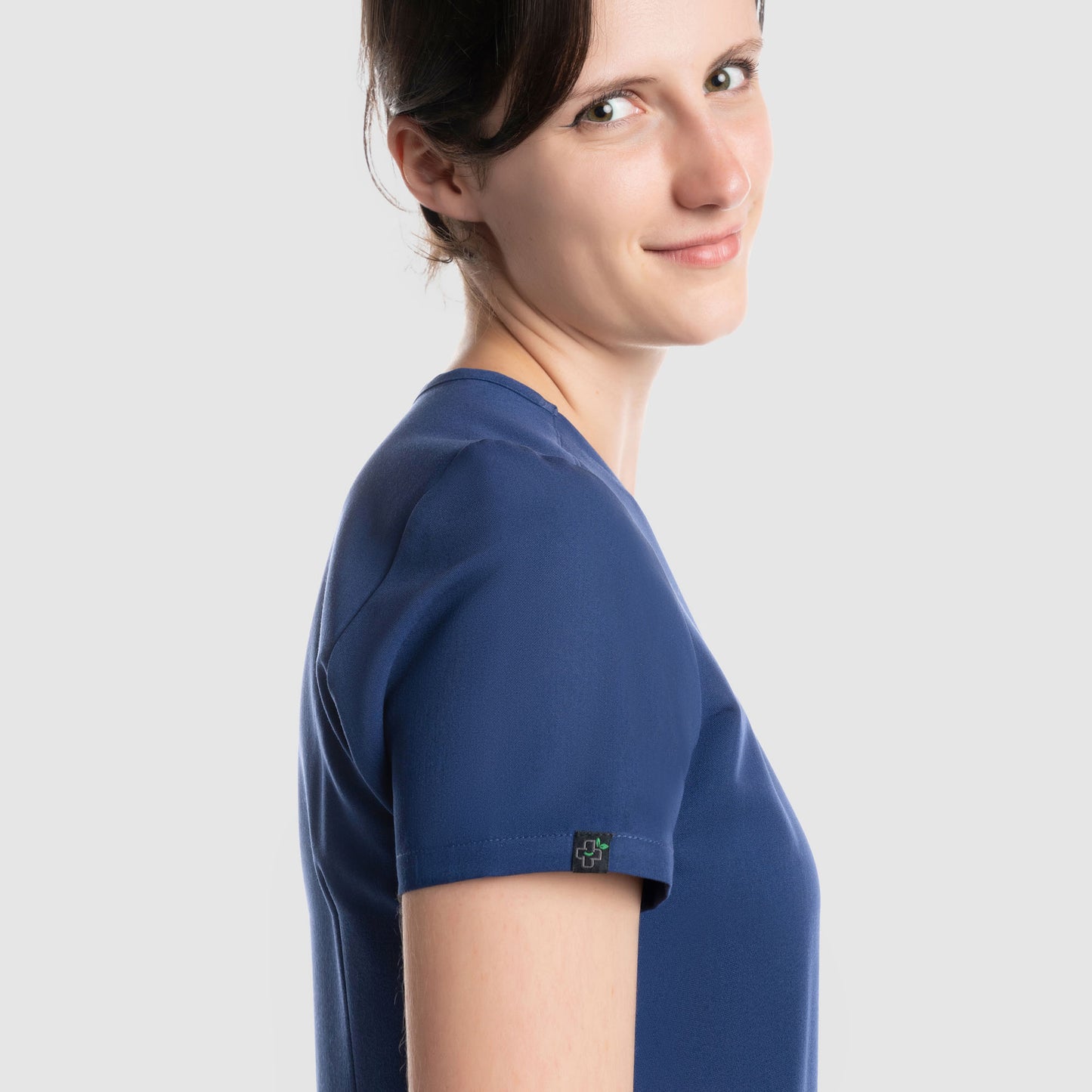 Mira Two Pocket Scrub Top Navy Blue