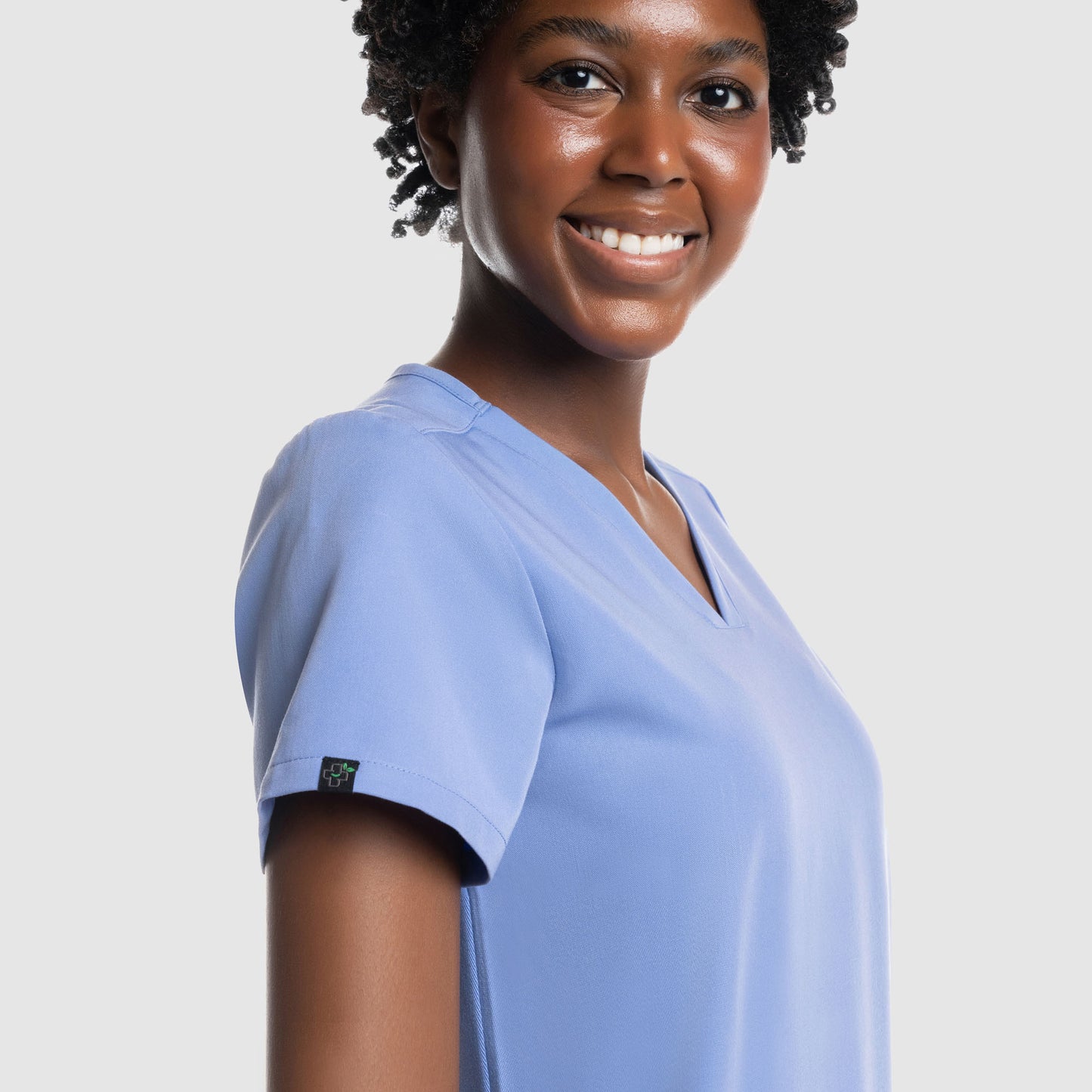 Mira Two Pocket Scrub Top Ceil Blue