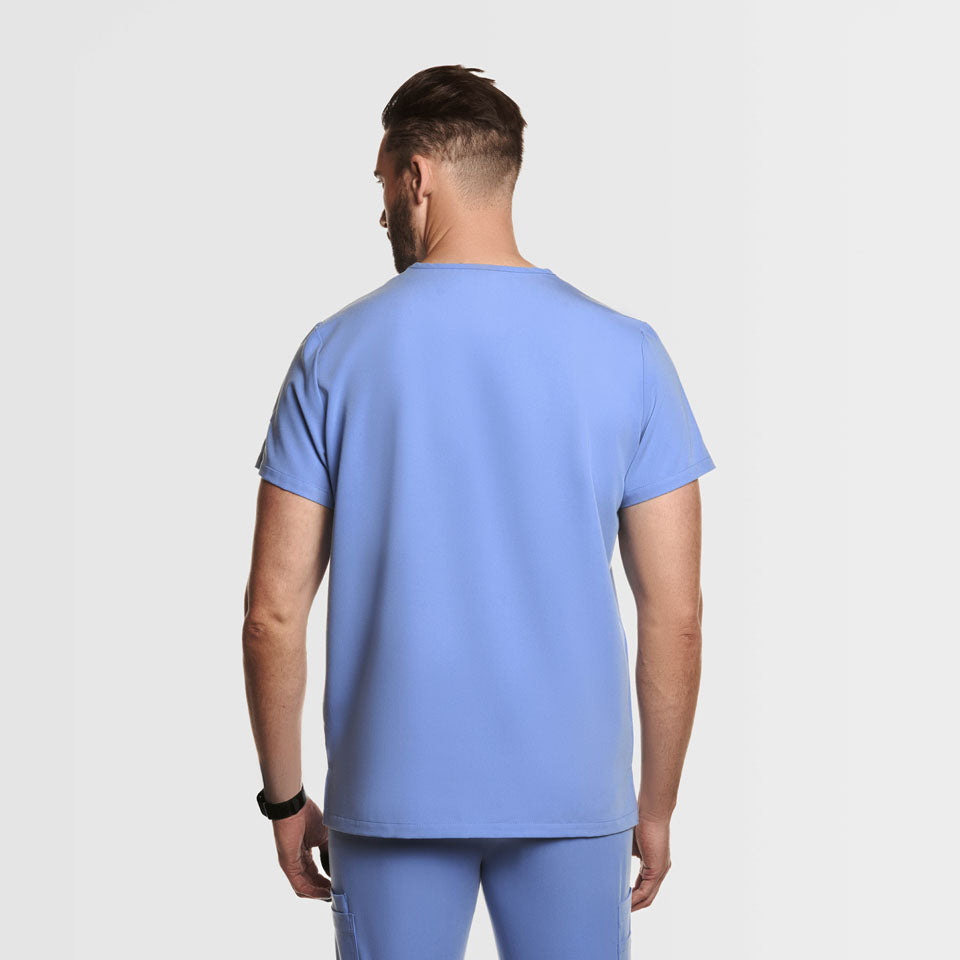 Aven One Pocket Scrub Top Ceil Blue