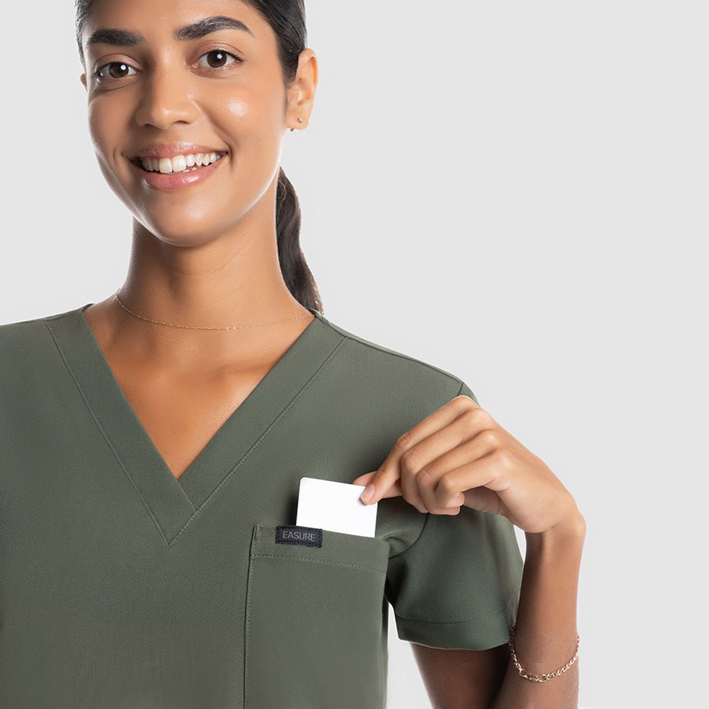 Amara One Pocket Scrub Top Olive