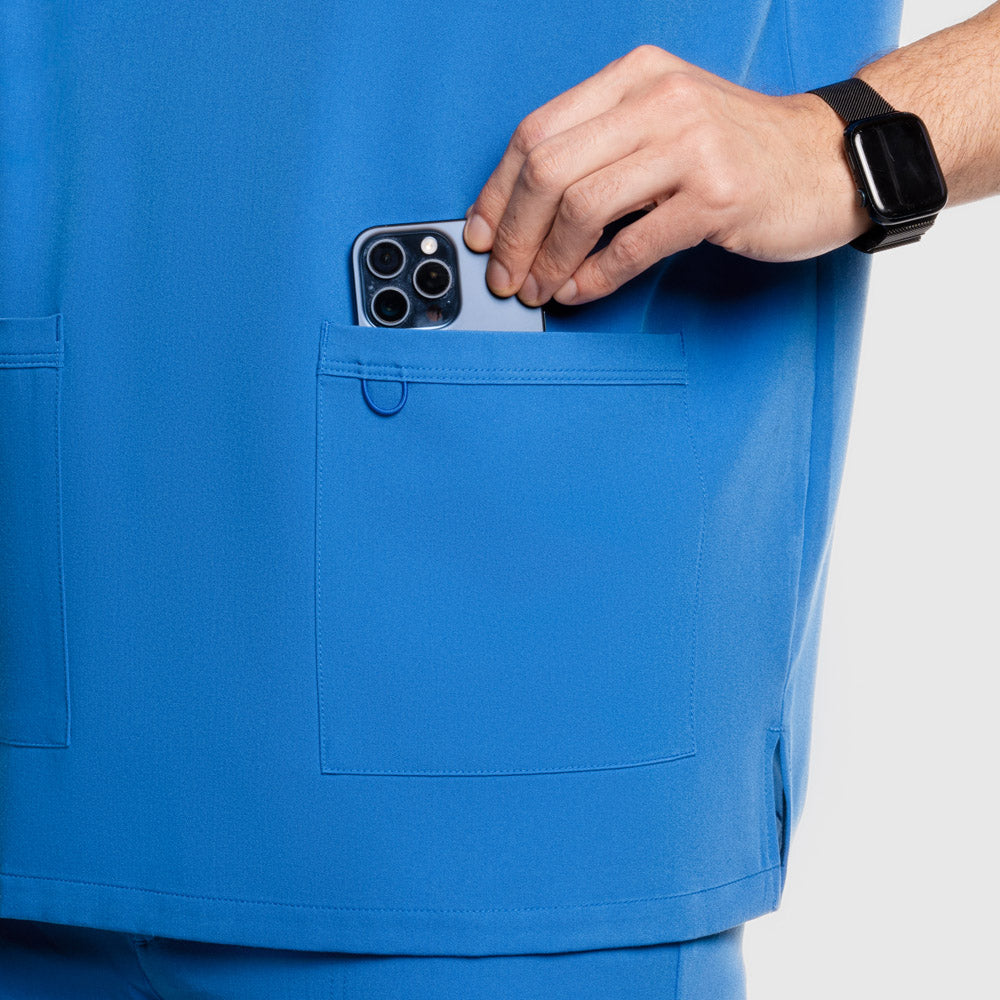 Nexus Three Pocket Scrub Top Royal Blue