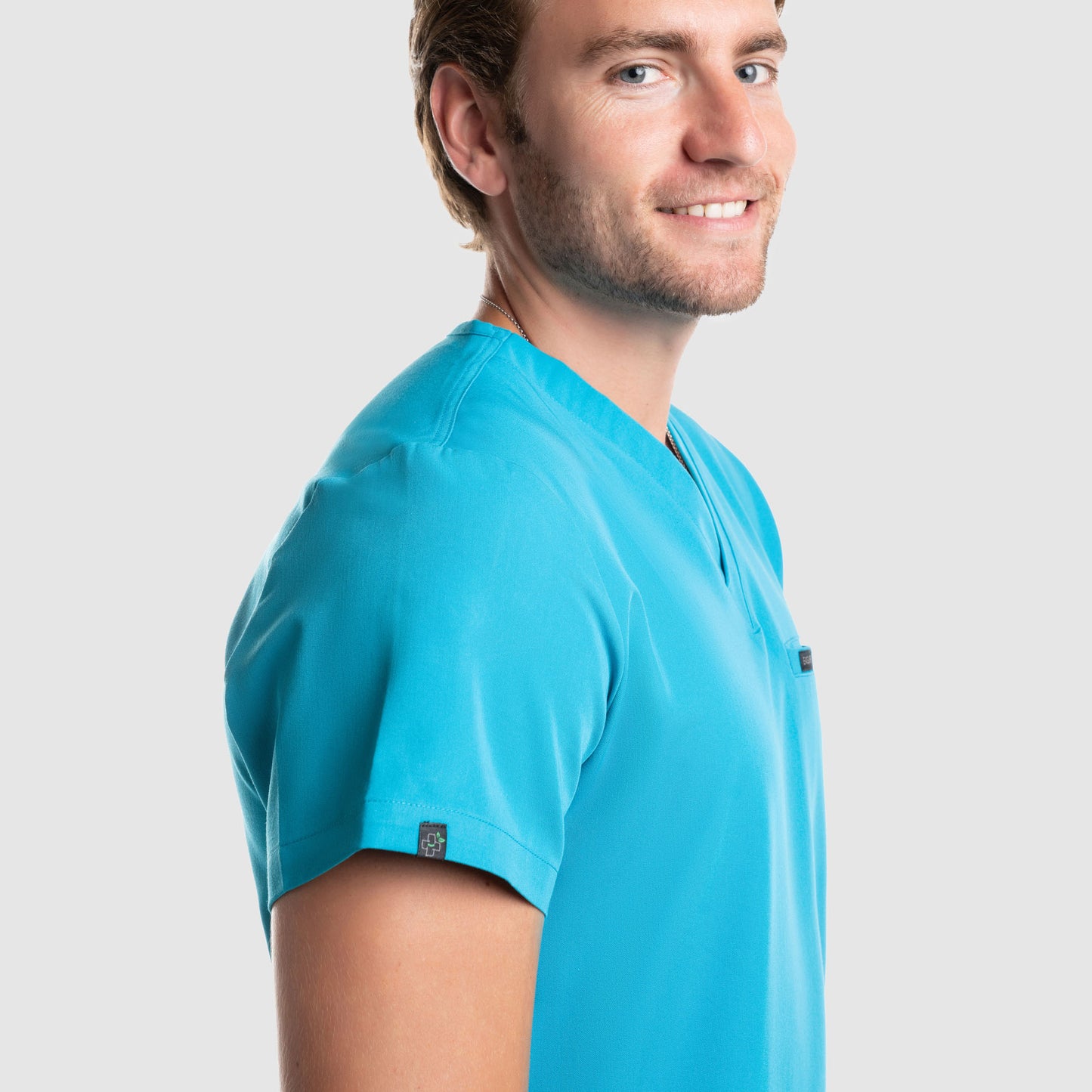 Aven One Pocket Scrub Top Teal Blue