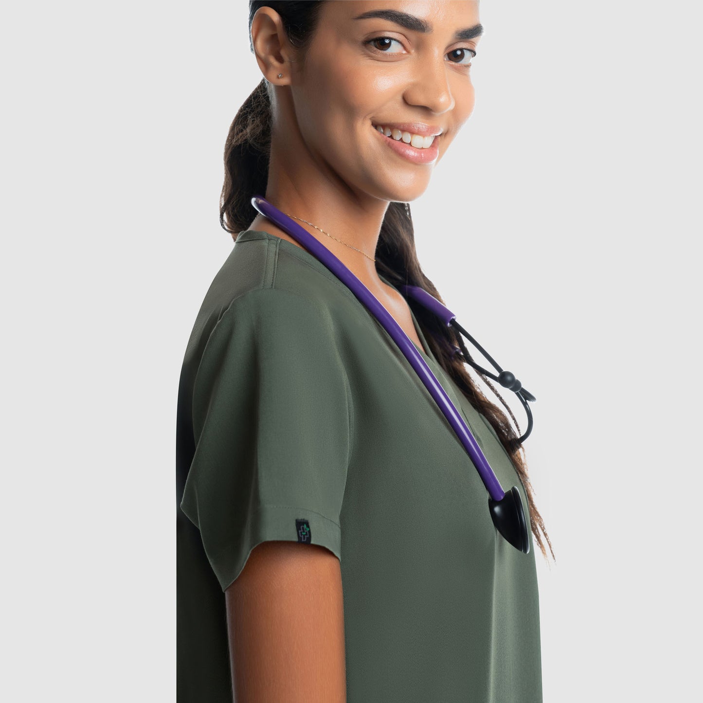 Amara One Pocket Scrub Top Olive