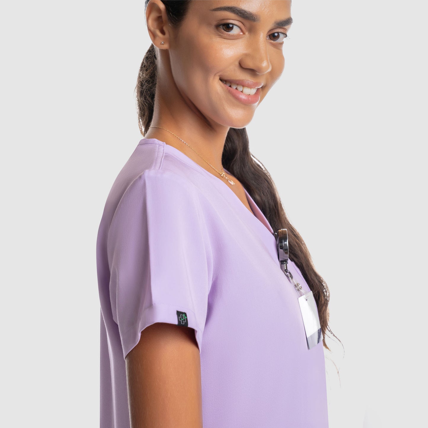 Amara One Pocket Scrub Top Lavender