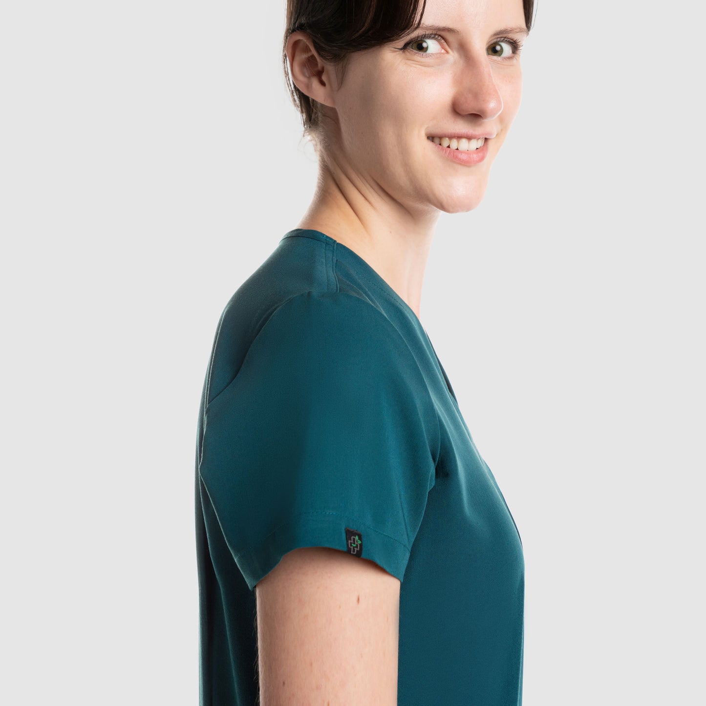 Amara One Pocket Scrub Top Caribbean Blue