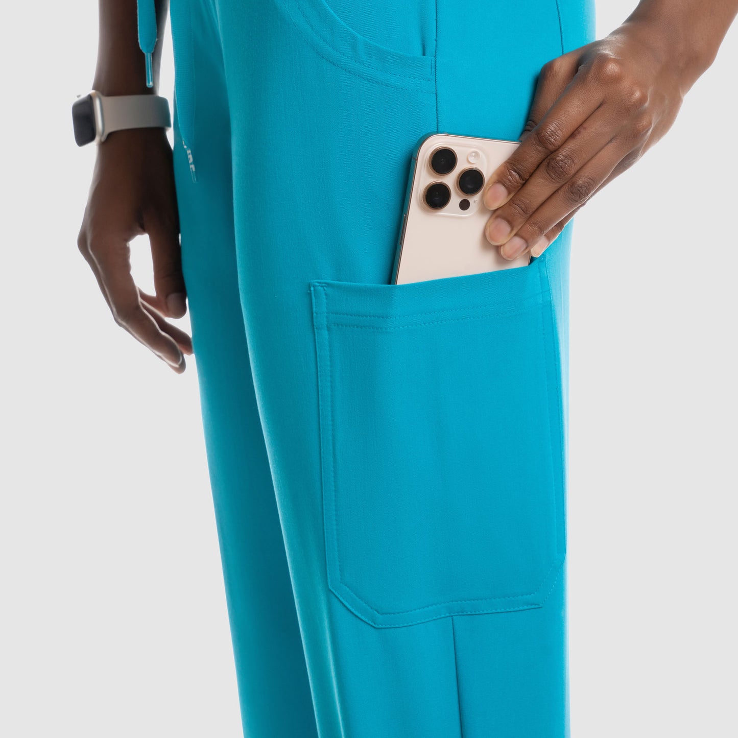 Selina Cargo Scrub Pants Teal Blue