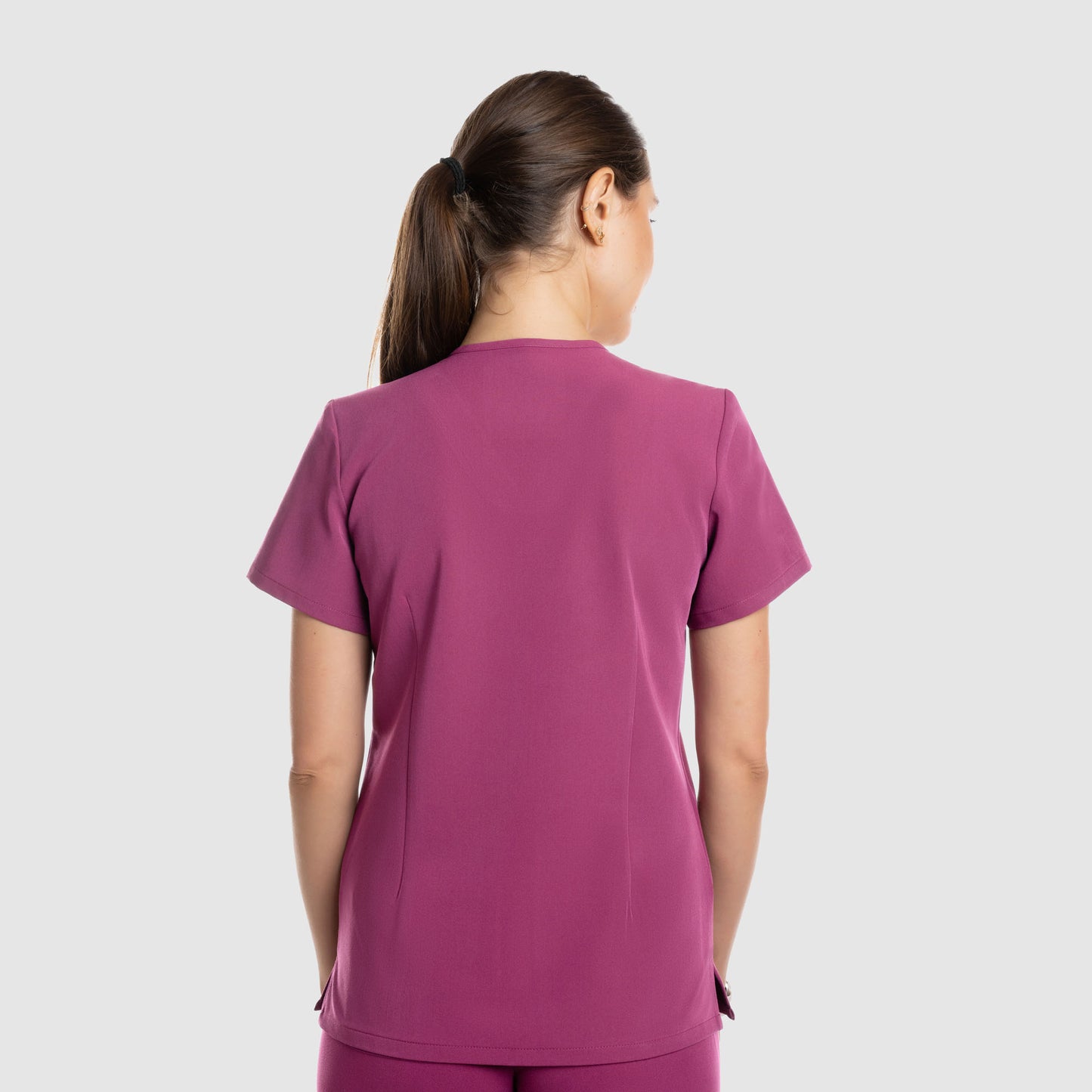 Mira Two Pocket Scrub Top Wine