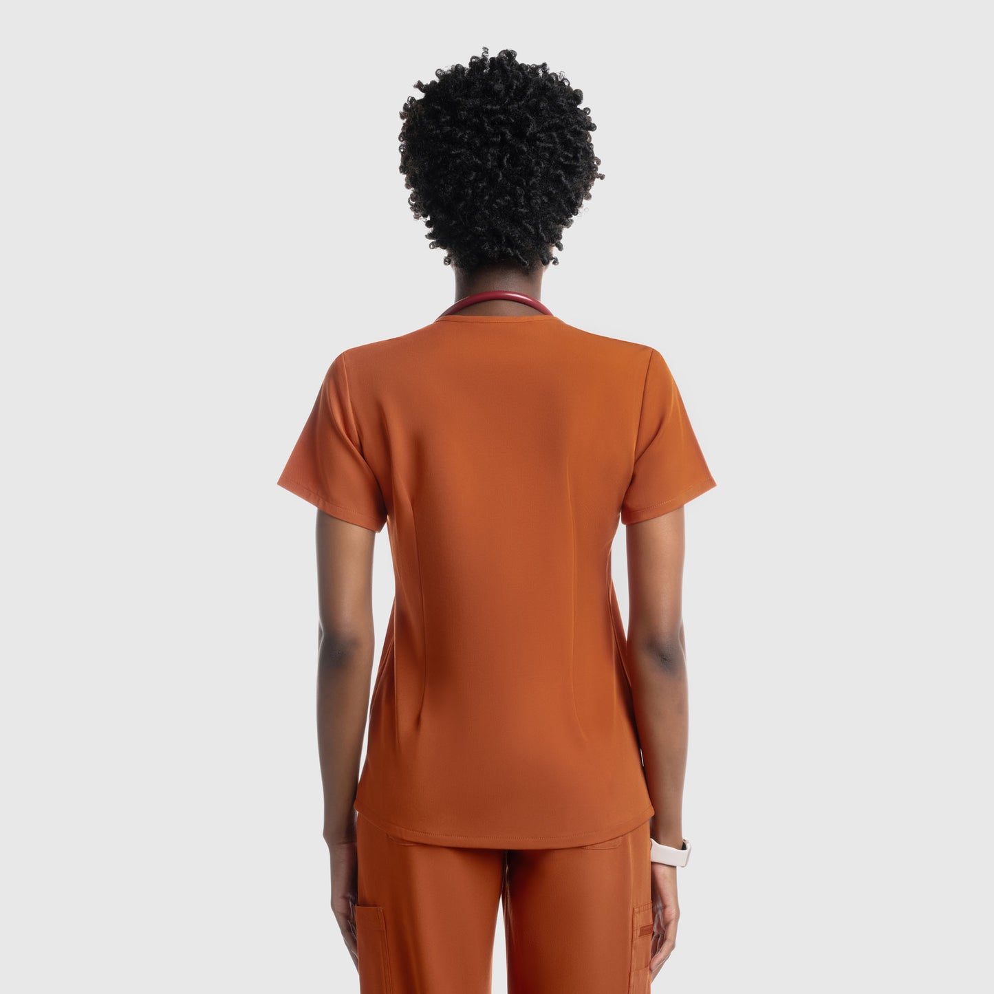 Mira Two Pocket Scrub Top Burnt Orange
