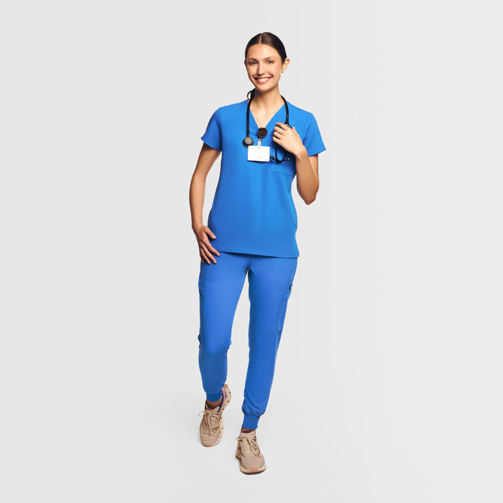 Amara One Pocket Scrub Top Royal Blue