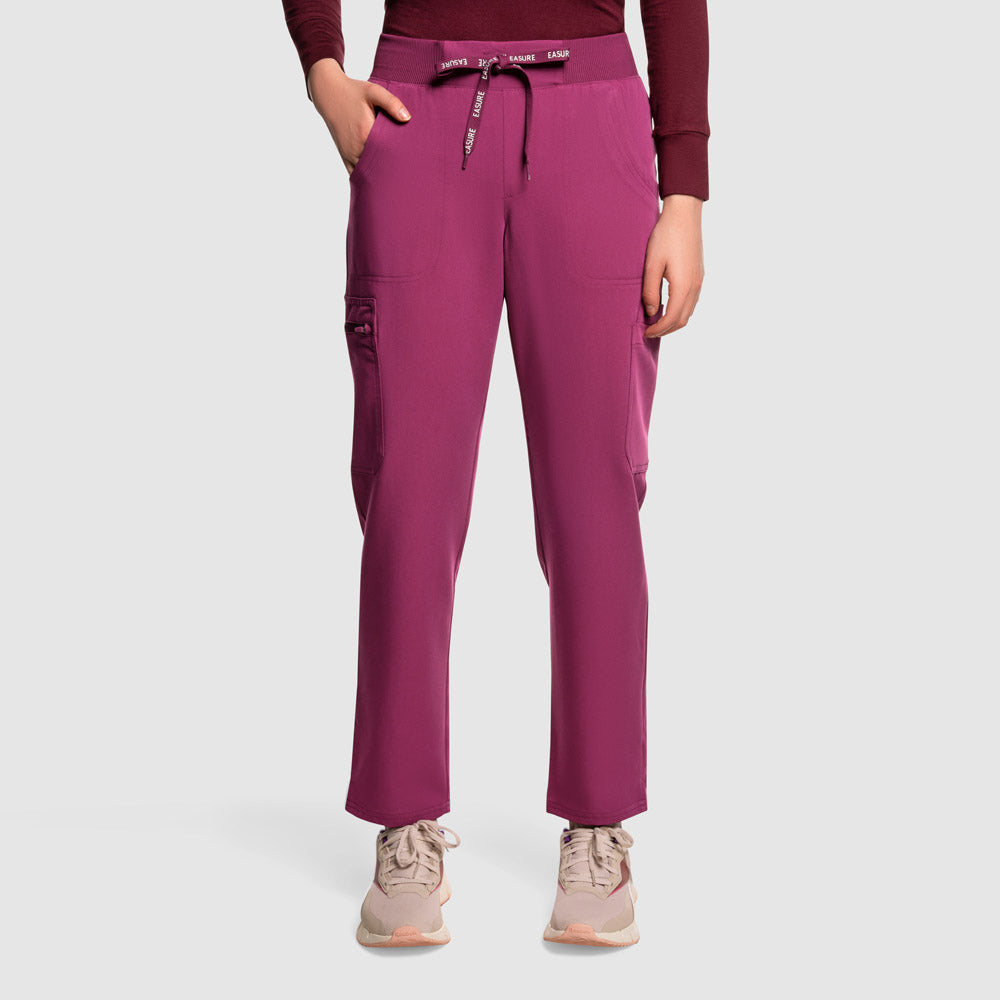 Selina Cargo Scrub Pants Wine