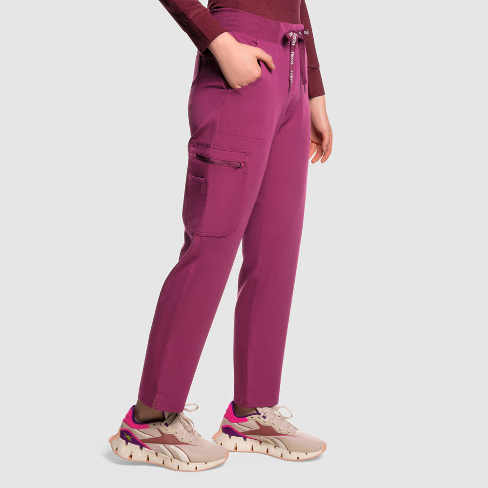 Selina Cargo Scrub Pants Wine