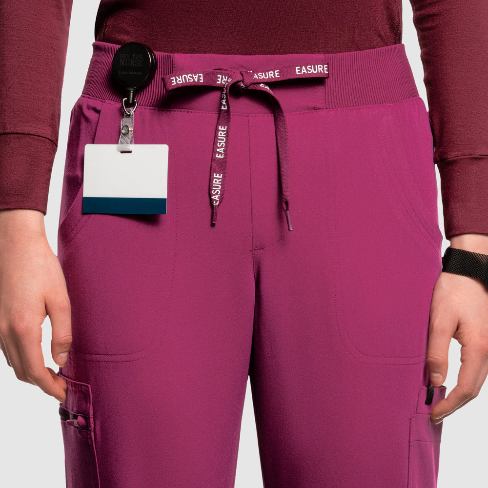 Selina Cargo Scrub Pants Wine