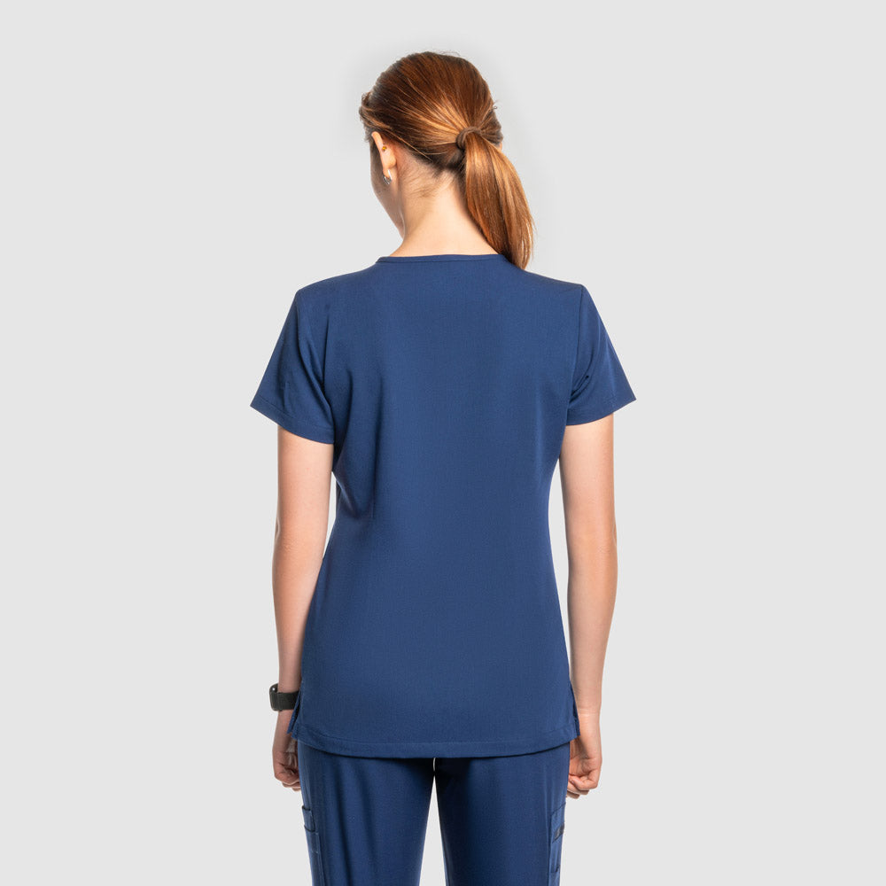 Amara One Pocket Scrub Top Navy Blue