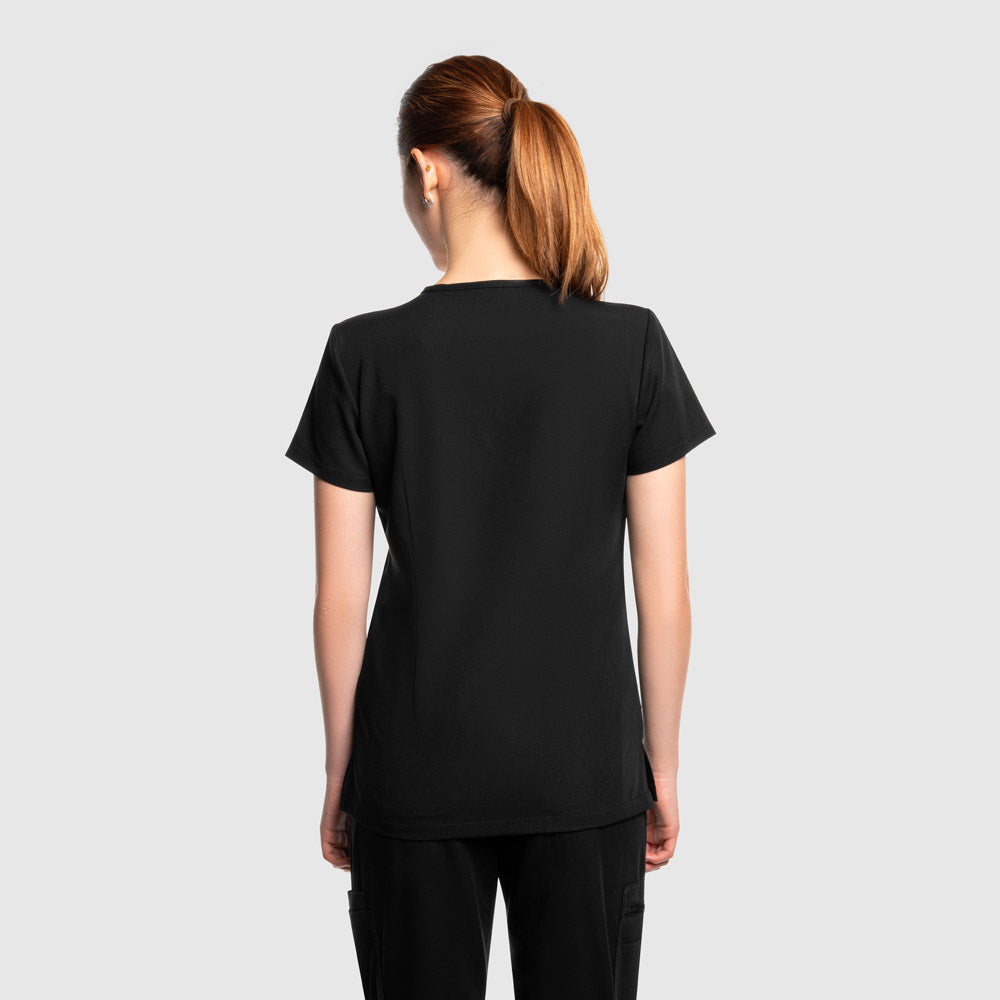 Amara One Pocket Scrub Top Black