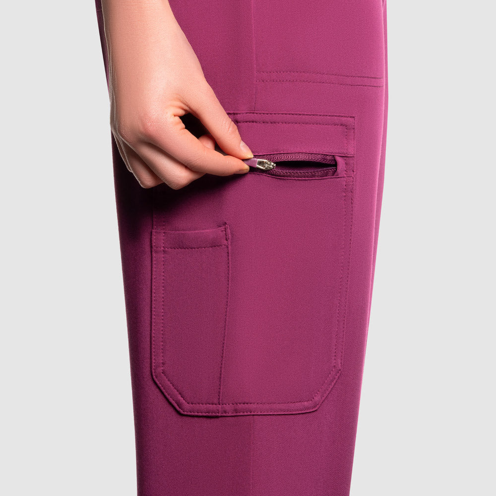 Selina Cargo Scrub Pants Wine