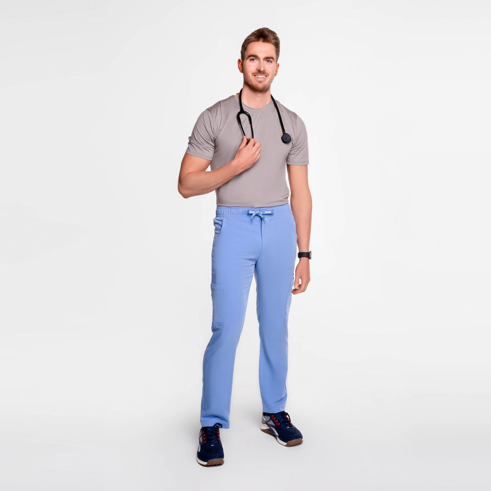 Kael Cargo Scrub Pants Ceil Blue