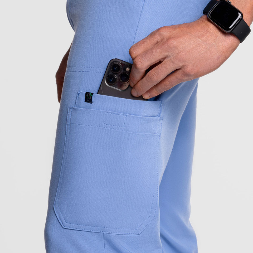 Kael Cargo Scrub Pants Ceil Blue