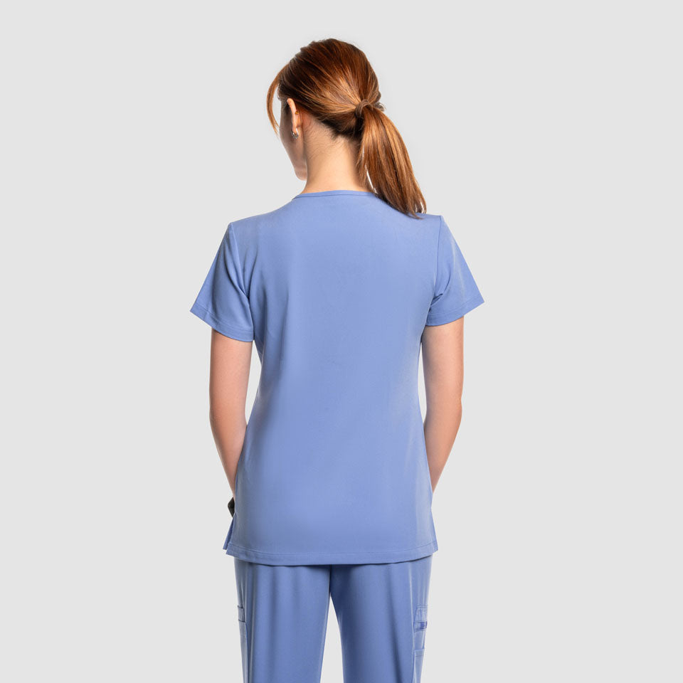 One Pocket Scrub Top Ceil Blue