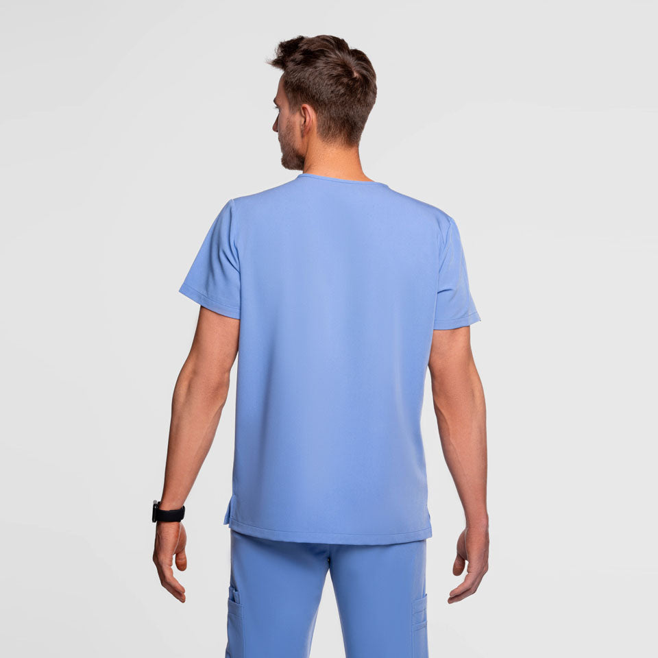 Nexus Three Pocket Scrub Top Ceil Blue